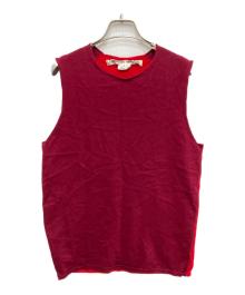 COMME des GARCONS（コムデギャルソン）の古着「ノースリーブニット」｜レッド