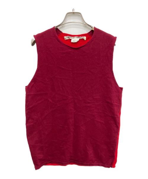 COMME des GARCONS（コムデギャルソン）COMME des GARCONS (コムデギャルソン) ノースリーブニット レッド サイズ:Sの古着・服飾アイテム