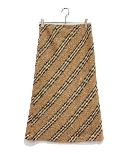 BURBERRY（バーバリー）BURBERRY (バーバリー) ウールロングフレアスカート ベージュ サイズ:38の古着・服飾アイテム