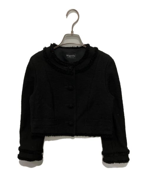 Magnolia collection（マグノリアコレクション）Magnolia collection (マグノリアコレクション) 長袖ツイードジャケット ブラック サイズ:36の古着・服飾アイテム