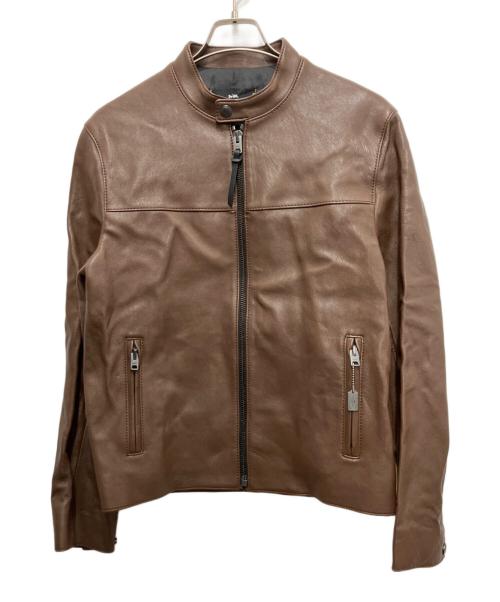 COACH（コーチ）COACH (コーチ) ラムレザーシングルライダースジャケット ブラウン サイズ:Mの古着・服飾アイテム