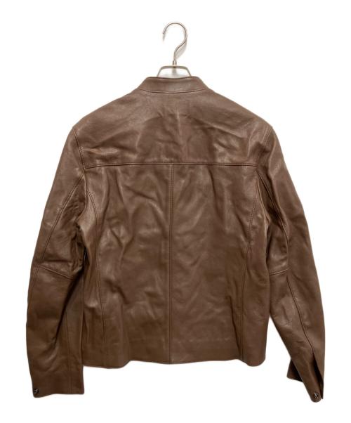 COACH（コーチ）COACH (コーチ) ラムレザーシングルライダースジャケット ブラウン サイズ:Mの古着・服飾アイテム