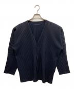 HOMME PLISSE ISSEY MIYAKEオム プリッセ イッセイ ミヤケ）の古着「BASICS プリーツカーディガン」｜ネイビー