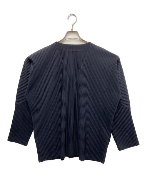 HOMME PLISSE ISSEY MIYAKE（オム プリッセ イッセイ ミヤケ）HOMME PLISSE ISSEY MIYAKE (オム プリッセ イッセイ ミヤケ) BASICS プリーツカーディガン ネイビー サイズ:SIZE2の古着・服飾アイテム