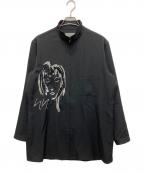 Yohji Yamamoto pour hommeヨウジヤマモト プールオム）の古着「スパンコールジップアップシャツ」｜ブラック