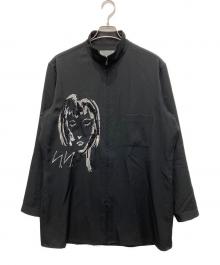 Yohji Yamamoto pour homme（ヨウジヤマモト プールオム）の古着「スパンコールジップアップシャツ」｜ブラック