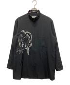 Yohji Yamamoto pour hommeヨウジヤマモト プールオム）の古着「スパンコールジップアップシャツ」｜ブラック