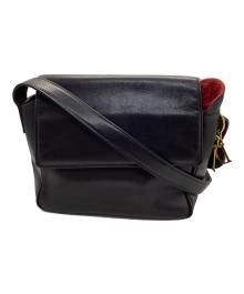 Christian Dior（クリスチャン ディオール）の古着「ロゴチャームフラップショルダーバッグ」｜ブラック
