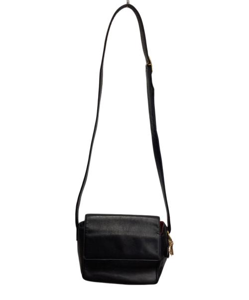 Christian Dior（クリスチャン ディオール）Christian Dior (クリスチャン ディオール) ロゴチャームフラップショルダーバッグ ブラックの古着・服飾アイテム