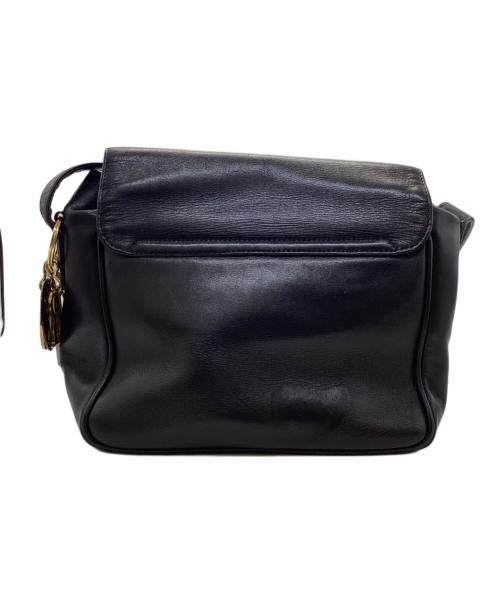 Christian Dior（クリスチャン ディオール）Christian Dior (クリスチャン ディオール) ロゴチャームフラップショルダーバッグ ブラックの古着・服飾アイテム