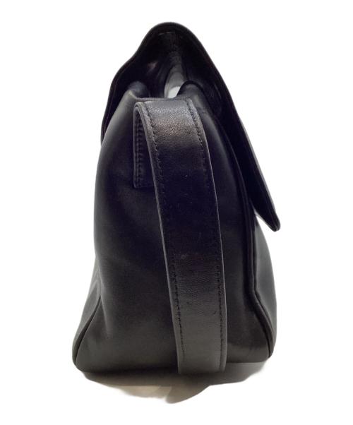 Christian Dior（クリスチャン ディオール）Christian Dior (クリスチャン ディオール) ロゴチャームフラップショルダーバッグ ブラックの古着・服飾アイテム