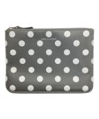 COMME des GARCONSコムデギャルソン）の古着「Palka Dots Printed レザーポーチ」｜グレー
