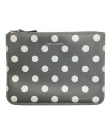 COMME des GARCONS（コムデギャルソン）の古着「Palka Dots Printed レザーポーチ」｜グレー