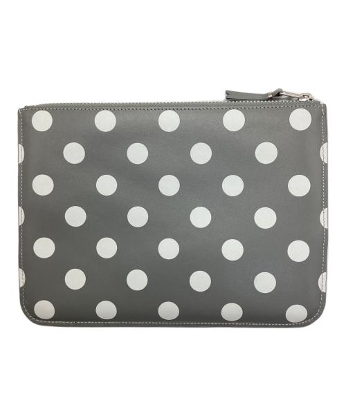 COMME des GARCONS（コムデギャルソン）COMME des GARCONS (コムデギャルソン) Palka Dots Printed レザーポーチ グレーの古着・服飾アイテム