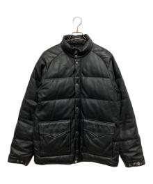 A BATHING APE（アベイシングエイプ）の古着「レザーダウンジャケット」｜ブラック