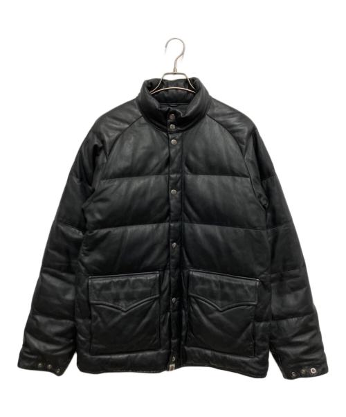A BATHING APE（アベイシングエイプ）A BATHING APE (アベイシングエイプ) レザーダウンジャケット ブラック サイズ:Lの古着・服飾アイテム