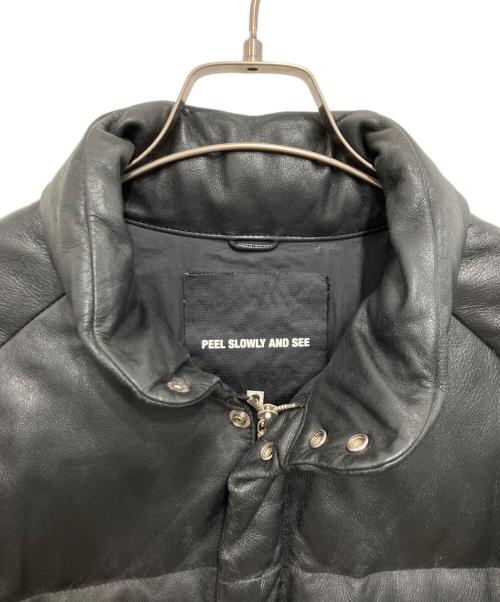 A BATHING APE（アベイシングエイプ）A BATHING APE (アベイシングエイプ) レザーダウンジャケット ブラック サイズ:Lの古着・服飾アイテム