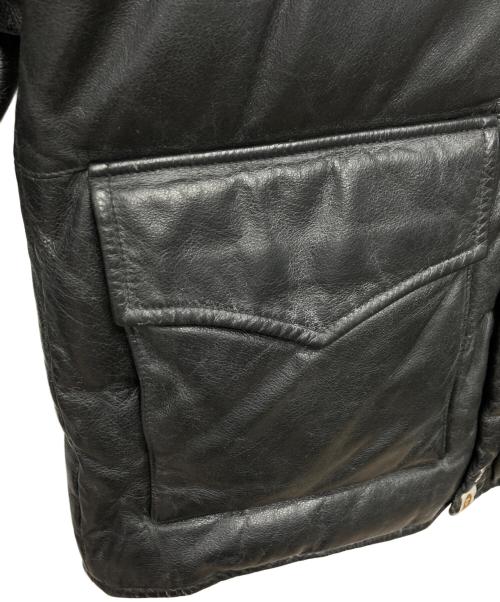 A BATHING APE（アベイシングエイプ）A BATHING APE (アベイシングエイプ) レザーダウンジャケット ブラック サイズ:Lの古着・服飾アイテム
