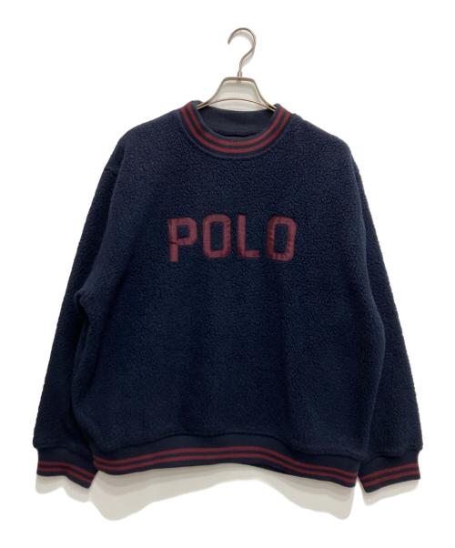 POLO RALPH LAUREN（ポロ・ラルフローレン）POLO RALPH LAUREN (ポロ・ラルフローレン) ボアフリーススウェット ネイビー サイズ:XLの古着・服飾アイテム