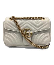 GUCCI（グッチ）の古着「GGマーモント チェーンショルダーバッグ」｜ホワイト