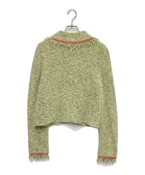 FOXEY（フォクシー）FOXEY (フォクシー) ツイードジャケット 黄緑 サイズ:40の古着・服飾アイテム
