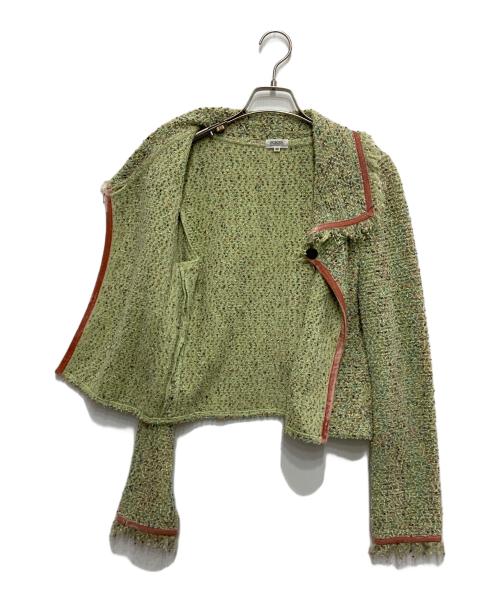 FOXEY（フォクシー）FOXEY (フォクシー) ツイードジャケット 黄緑 サイズ:40の古着・服飾アイテム