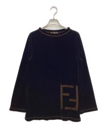 FENDI（フェンディ）の古着「ベロアカットソー」｜ネイビー