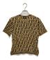 FENDI（フェンディ）の古着「ズッカ柄半袖ニット」｜ベージュ×ブラック