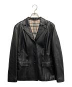 BURBERRY LONDONバーバリーロンドン）の古着「ラムレザー3Bジャケット」｜ブラック