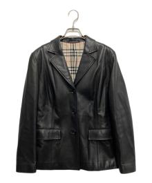 BURBERRY LONDON（バーバリーロンドン）の古着「ラムレザー3Bジャケット」｜ブラック