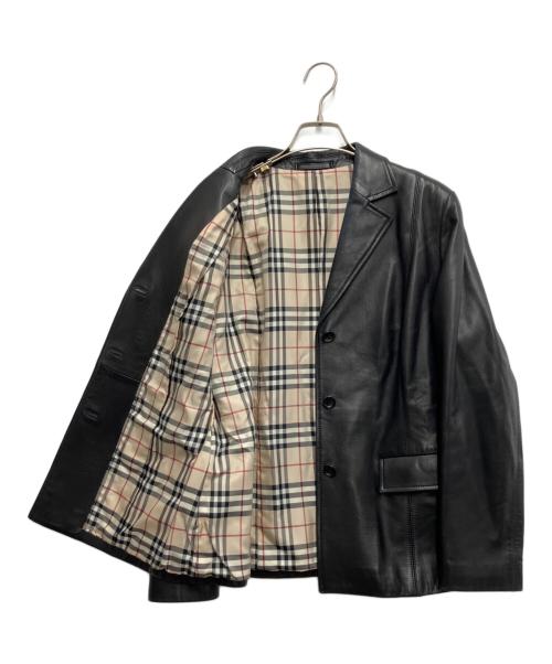 BURBERRY LONDON（バーバリーロンドン）BURBERRY LONDON (バーバリーロンドン) ラムレザー3Bジャケット ブラック サイズ:13の古着・服飾アイテム