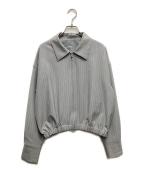 Lui'sルイス）の古着「ストライプジップシャツプルゾン」｜グレー