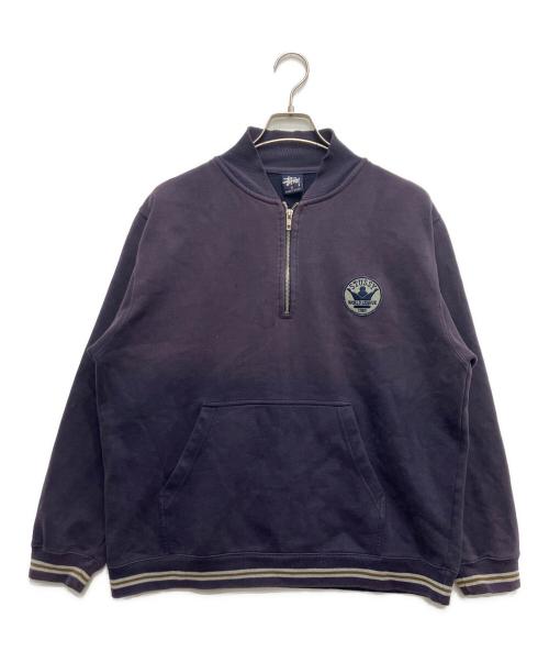 stussy（ステューシー）stussy (ステューシー) ハーフジップスウェット ネイビー サイズ:Mの古着・服飾アイテム