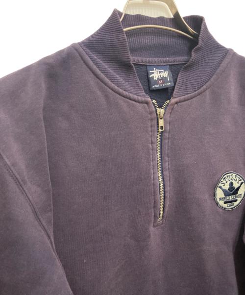 stussy（ステューシー）stussy (ステューシー) ハーフジップスウェット ネイビー サイズ:Mの古着・服飾アイテム
