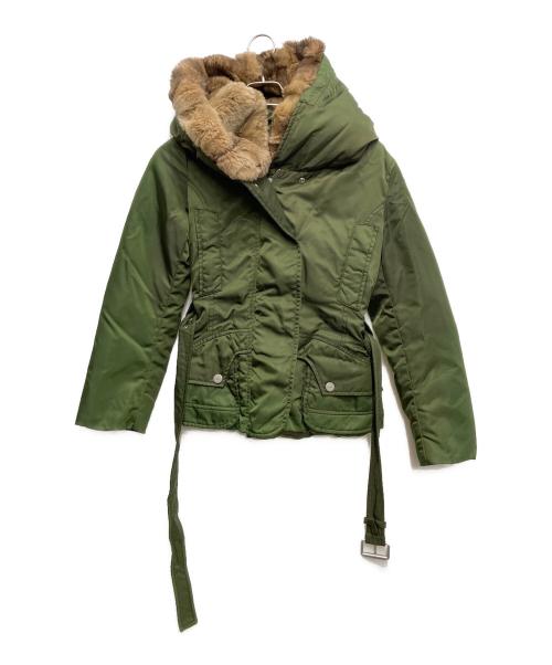 Max Mara WEEK END LINE（マックスマーラ ウイークエンドライン）Max Mara WEEK END LINE (マックスマーラ ウイークエンドライン) ファー付ダウンジャケット グリーン サイズ:38の古着・服飾アイテム