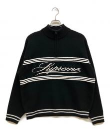 SUPREME（シュプリーム）の古着「25AW Script Stripe Half Zip Sweater」｜ブラック
