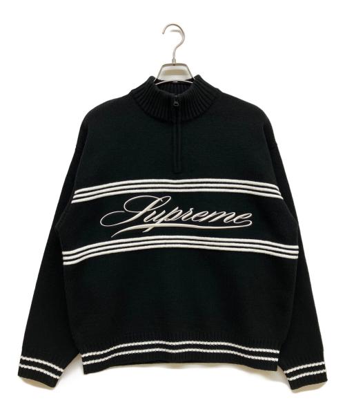 SUPREME（シュプリーム）SUPREME (シュプリーム) 25AW Script Stripe Half Zip Sweater ブラック サイズ:Mの古着・服飾アイテム