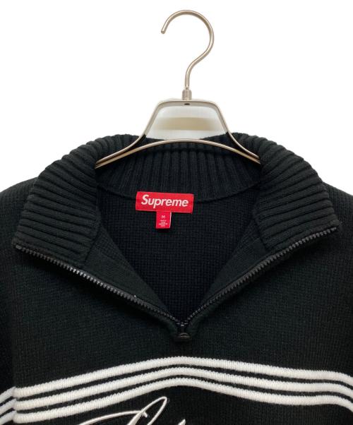 SUPREME（シュプリーム）SUPREME (シュプリーム) 25AW Script Stripe Half Zip Sweater ブラック サイズ:Mの古着・服飾アイテム
