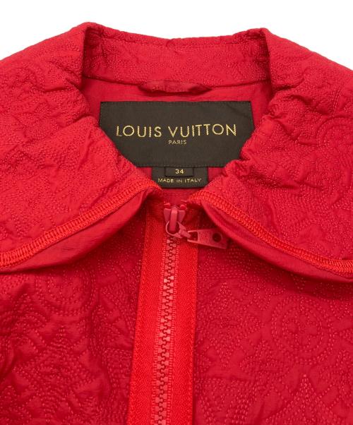 LOUIS VUITTON（ルイ ヴィトン）LOUIS VUITTON (ルイ ヴィトン) ジャガードジップアップジャケット レッド サイズ:34の古着・服飾アイテム