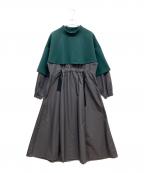 nagonstansナゴンスタンス）の古着「combination dress」｜グリーン×グレー