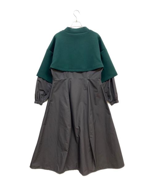 nagonstans（ナゴンスタンス）nagonstans (ナゴンスタンス) combination dress グリーン×グレー サイズ:MEDIUMの古着・服飾アイテム