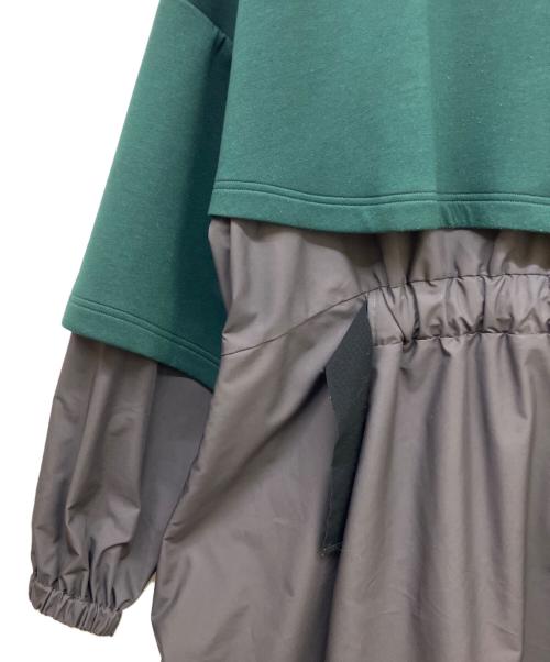 nagonstans（ナゴンスタンス）nagonstans (ナゴンスタンス) combination dress グリーン×グレー サイズ:MEDIUMの古着・服飾アイテム
