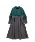 nagonstans（ナゴンスタンス）の古着「combination dress」｜グリーン×グレー