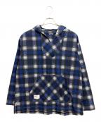 schootショット）の古着「BAJA HOODED OMBRE NEL SHIRT」｜ブルー×ブラック