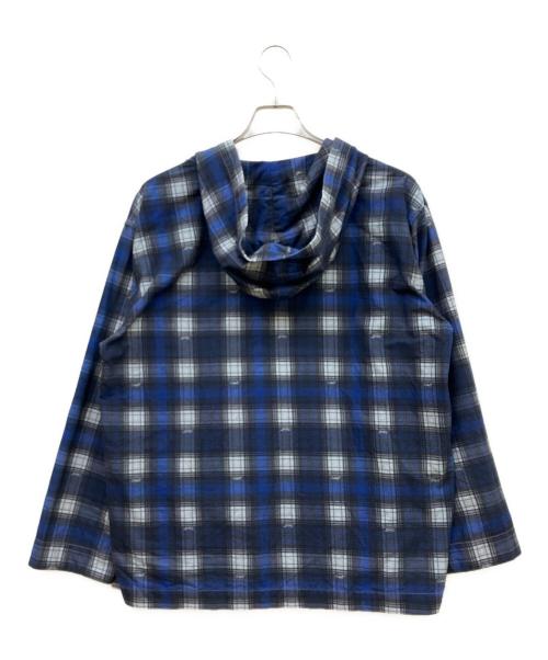 schoot（ショット）schoot (ショット) BAJA HOODED OMBRE NEL SHIRT ブルー×ブラック サイズ:-の古着・服飾アイテム