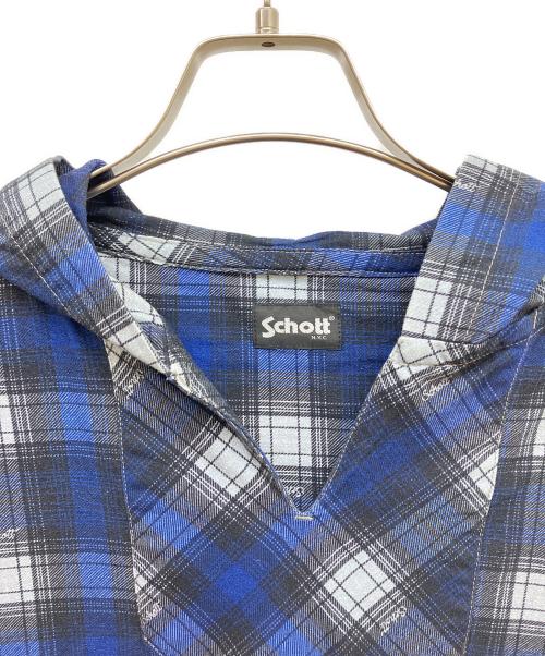 schoot（ショット）schoot (ショット) BAJA HOODED OMBRE NEL SHIRT ブルー×ブラック サイズ:-の古着・服飾アイテム