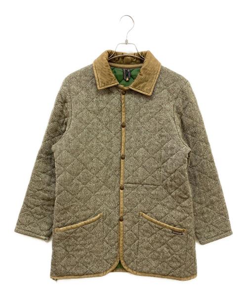 LAVENHAM（ラベンハム）LAVENHAM (ラベンハム) ネップウールキルティングコート グレー×ベージュ サイズ:Mの古着・服飾アイテム