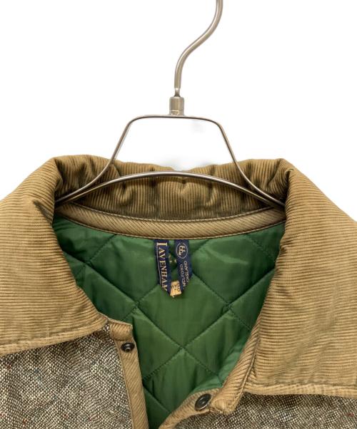 LAVENHAM（ラベンハム）LAVENHAM (ラベンハム) ネップウールキルティングコート グレー×ベージュ サイズ:Mの古着・服飾アイテム
