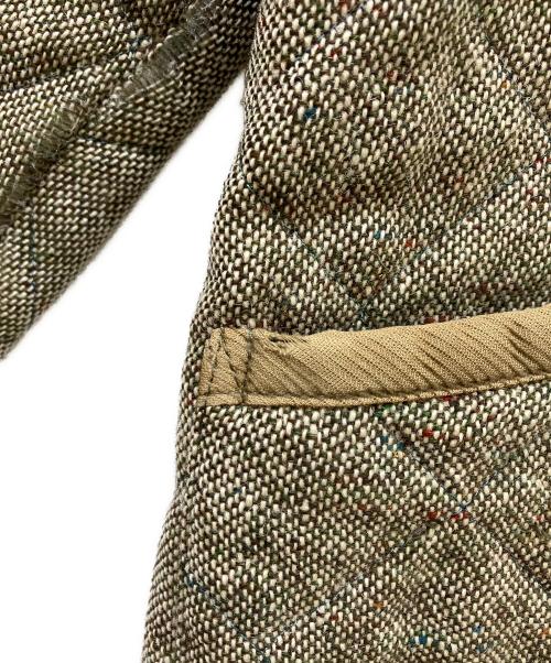LAVENHAM（ラベンハム）LAVENHAM (ラベンハム) ネップウールキルティングコート グレー×ベージュ サイズ:Mの古着・服飾アイテム