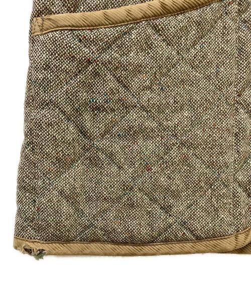 LAVENHAM（ラベンハム）LAVENHAM (ラベンハム) ネップウールキルティングコート グレー×ベージュ サイズ:Mの古着・服飾アイテム